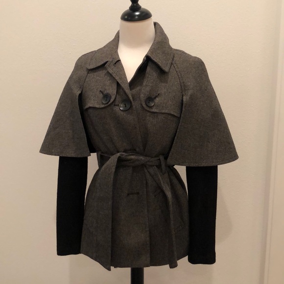 Trina Turk cape jacket Evanston herringbone jacket - Picture 4 of 7